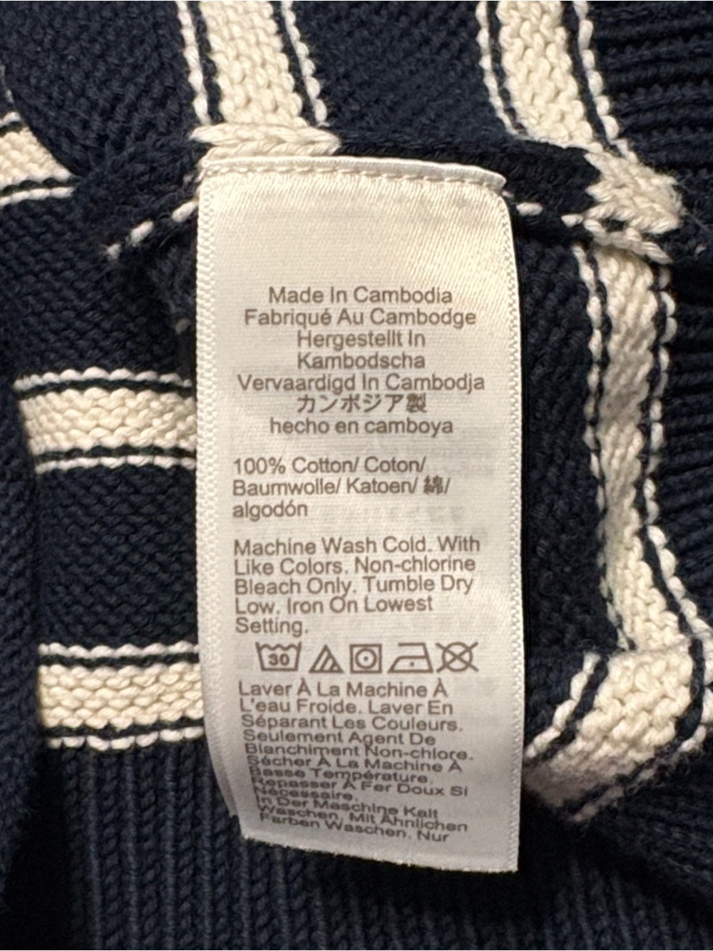 J. Crew New Heritage Rollneck Sweater in Stripe Size S Navy White Nautical NWT - Picture 8 of 8